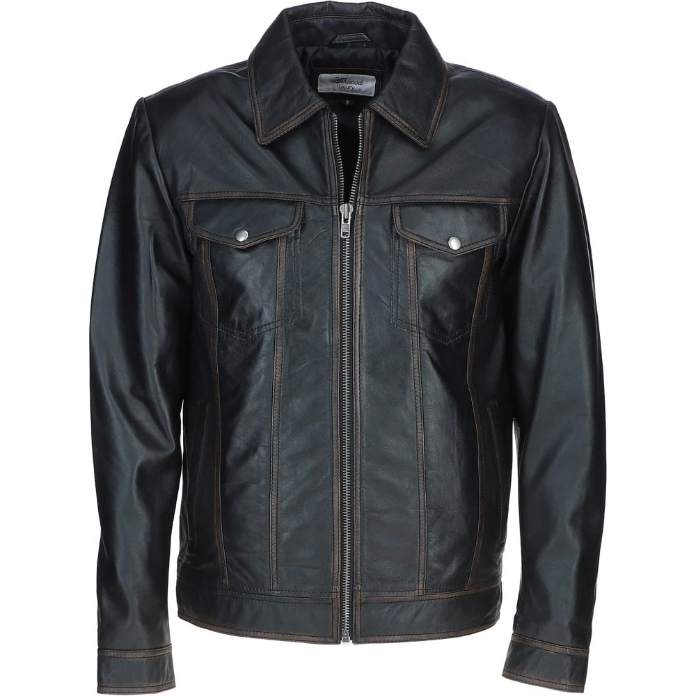 Leather Bomber Jacket Black Ruboff: 1896 | Becks