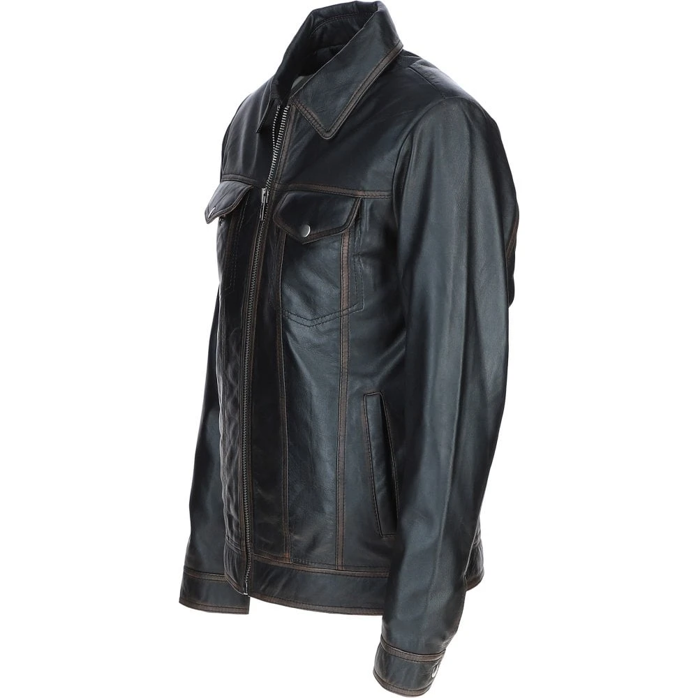 Leather Bomber Jacket Black Ruboff: 1896 | Becks - Image 3