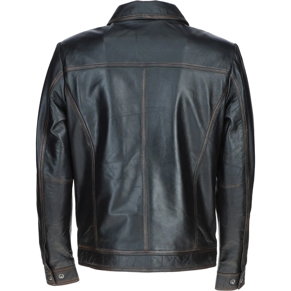 Leather Bomber Jacket Black Ruboff: 1896 | Becks - Image 4