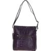Ashwood Leather Croc-embossed Shoulder Bag For Woman Purple: 12088