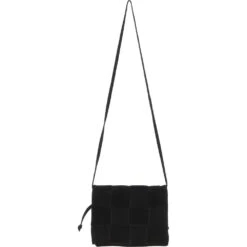 Leather Crosbody Bag Black/suede: LB-6271