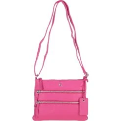Leather Crossbody Bag Hot Pink: Ayr