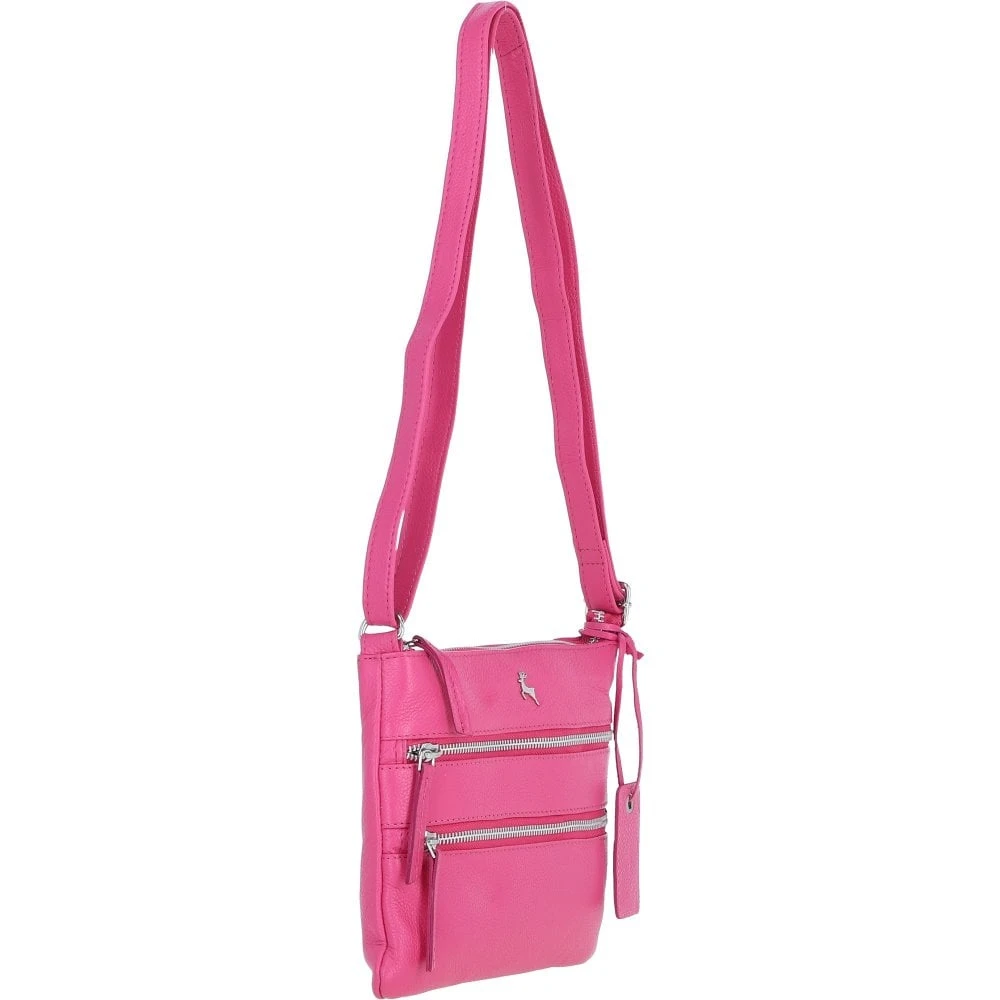 Leather Crossbody Bag Hot Pink: Ayr - Image 4