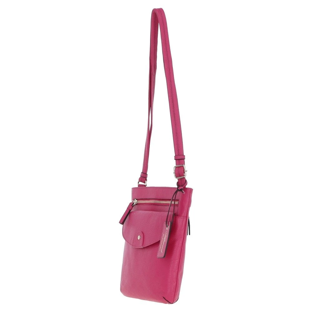 Leather Crossbody Bag Pink: CB-5 - Image 3