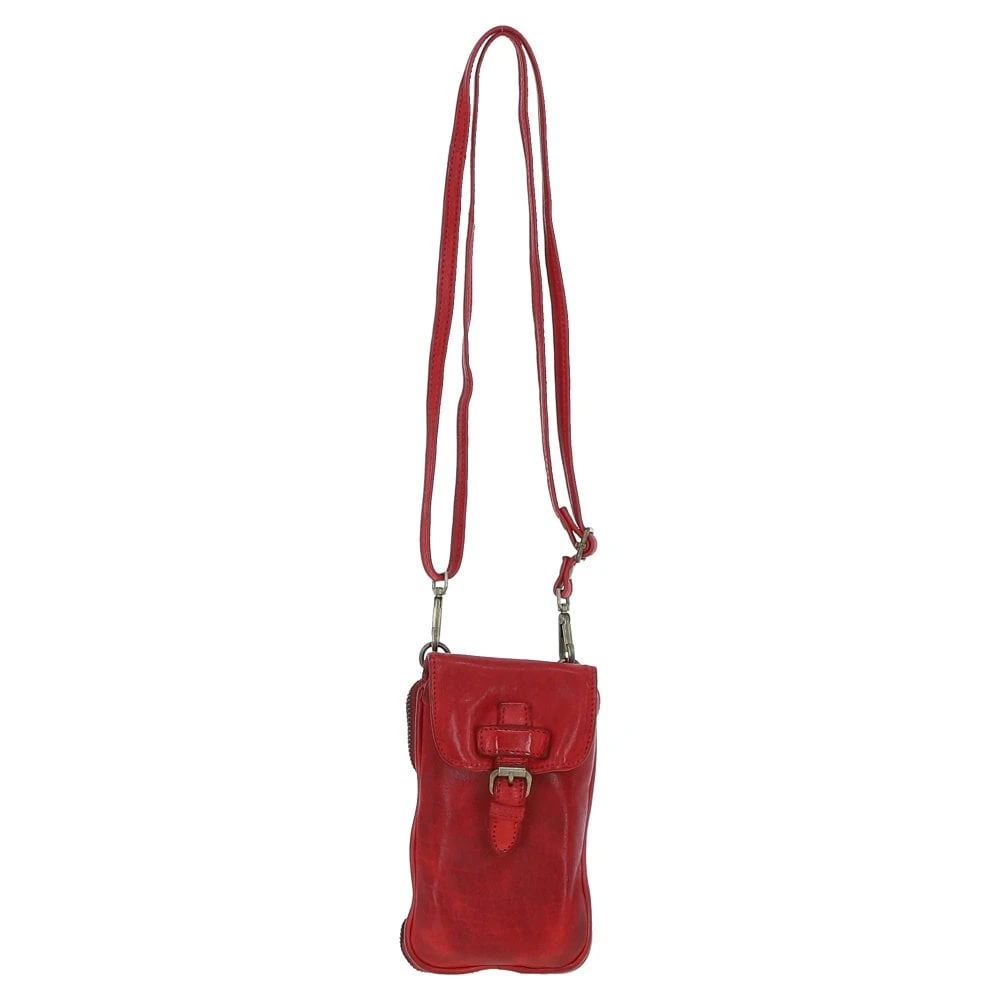 Leather Crossbody Smart Phone Bag Red: D-99