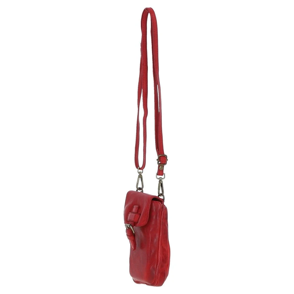 Leather Crossbody Smart Phone Bag Red: D-99 - Image 3