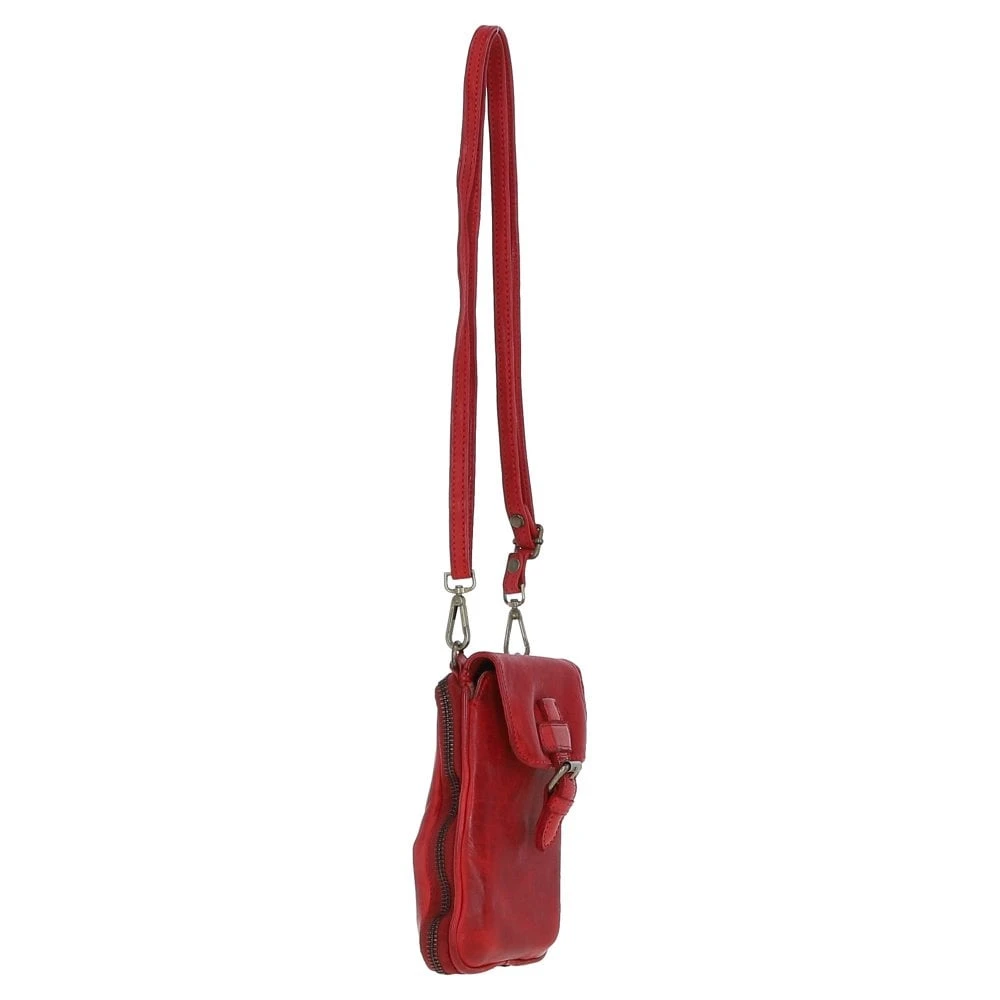 Leather Crossbody Smart Phone Bag Red: D-99 - Image 5