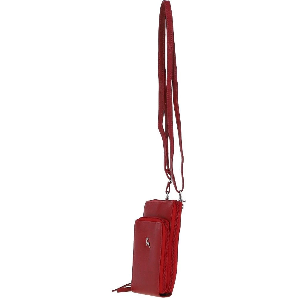 Leather Crossbody Smart Phone Bag - Red: PH-2 - Image 2