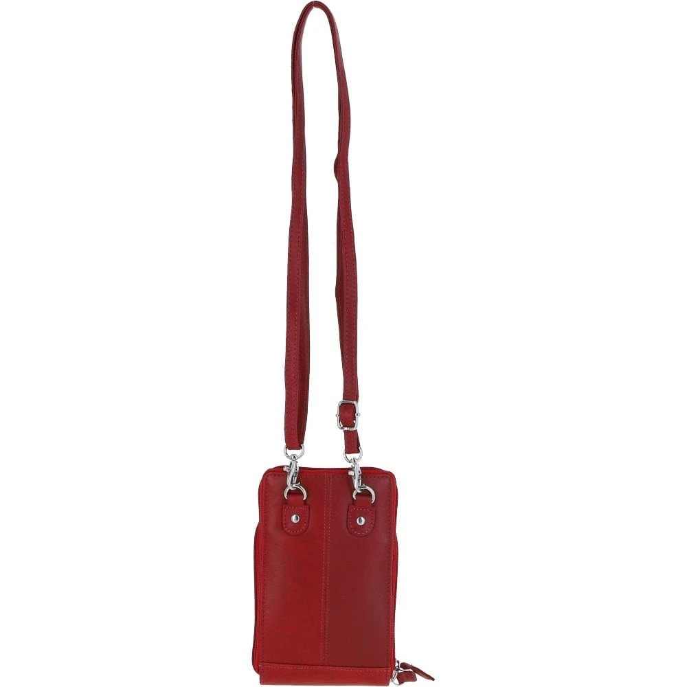 Leather Crossbody Smart Phone Bag - Red: PH-2 - Image 3