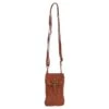 Leather Crossbody Smart Phone Bag Tan: D-99