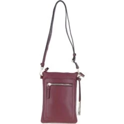 Leather Crossbody Smart Phone Bag Wine: Z-71