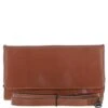 Leather Detachable Strap Crossbody Clutch Purse Tan: P-64