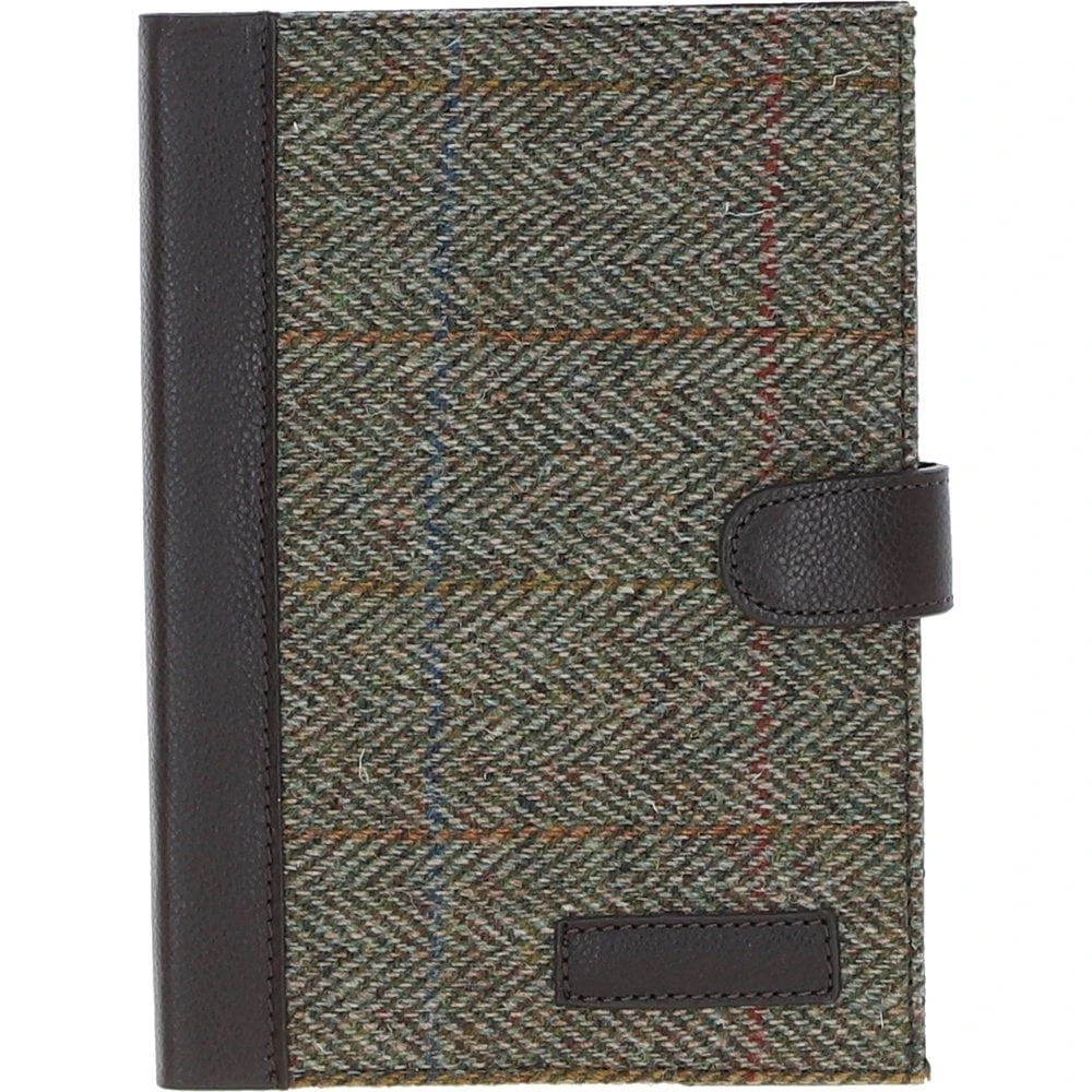 Leather & Harris Tweed A5 Notebook Brown/Green: TW-19-09-BG