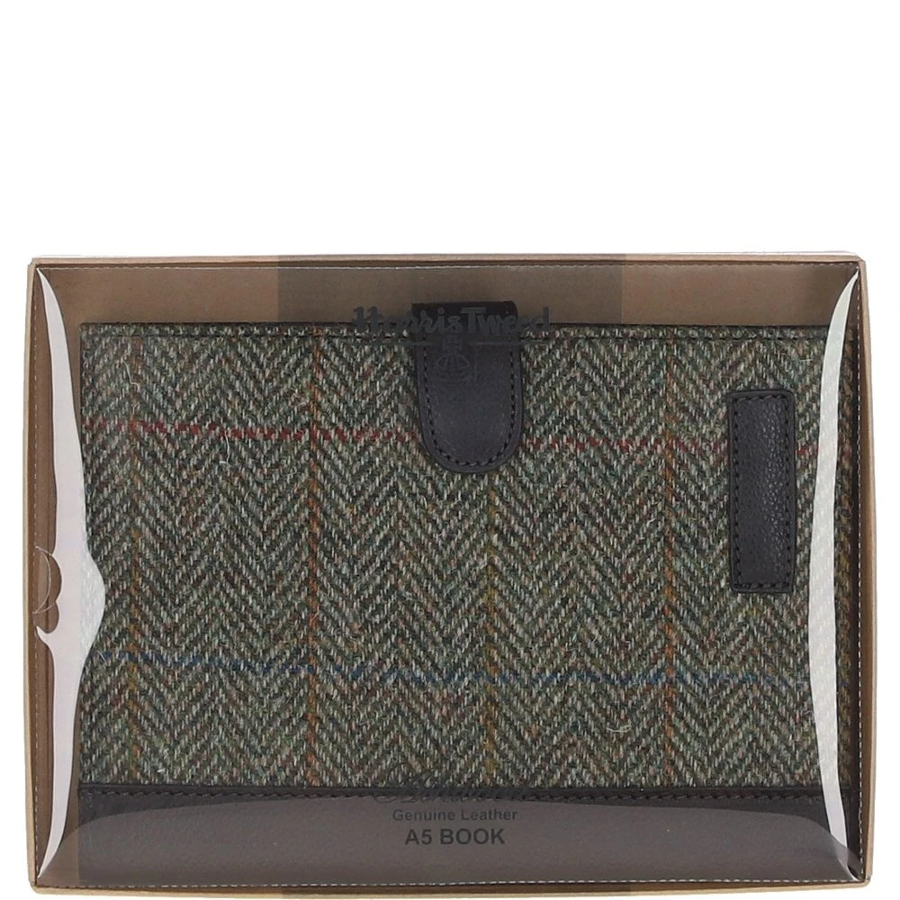 Leather & Harris Tweed A5 Notebook Brown/Green: TW-19-09-BG - Image 4
