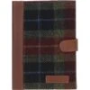 Leather & Harris Tweed A5 Notebook Tan/Green/Red: TW-19-08-TR
