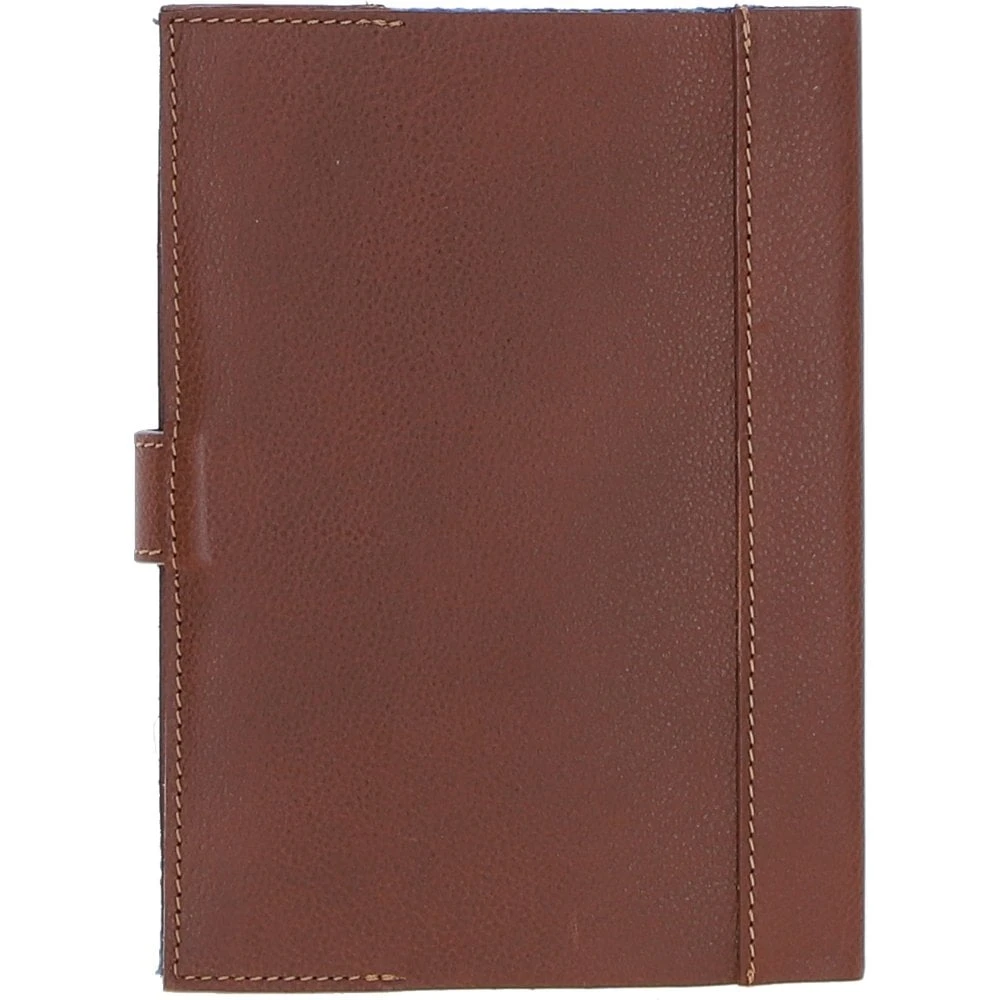 Leather & Harris Tweed A5 Notebook Tan/LT Blue: TW-19-05-TB - Image 2