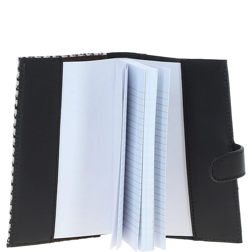 Leather & Harris Tweed A6 Notebook Black/White: TW-18-012-BW - Image 3