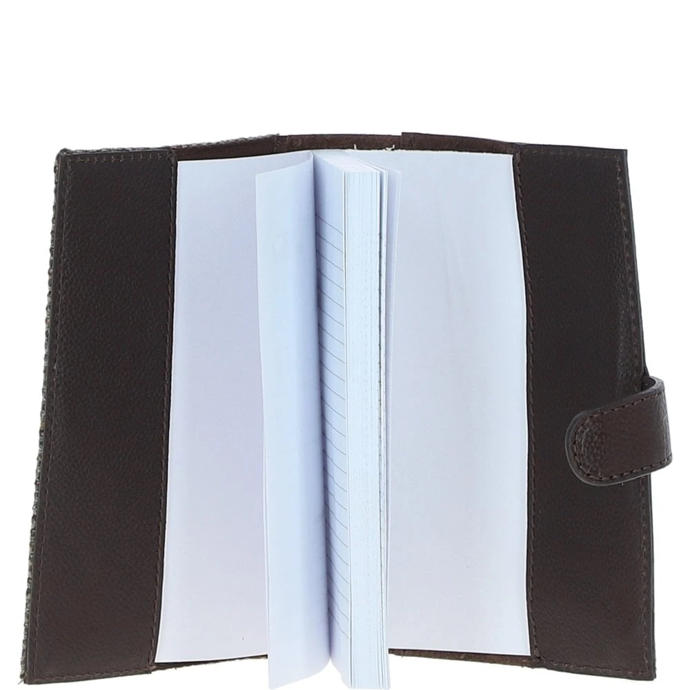 Leather & Harris Tweed A6 Notebook Brown/Green: TW-18-09-BG - Image 3