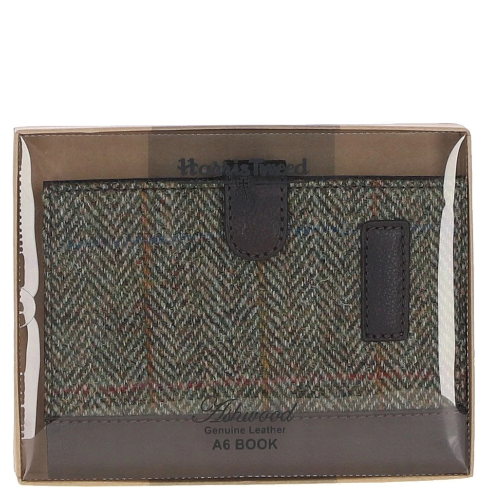 Leather & Harris Tweed A6 Notebook Brown/Green: TW-18-09-BG - Image 4
