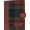 Leather & Harris Tweed A6 Notebook Tan/Green/Red: TW-18-08-TR