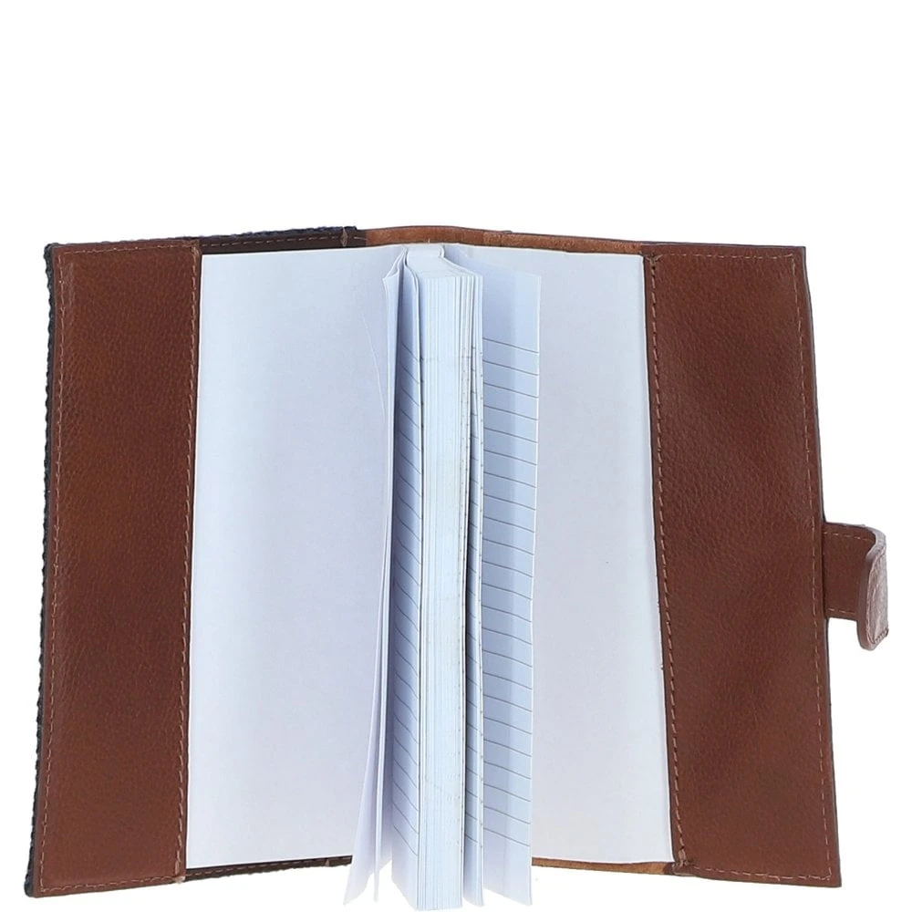 Leather & Harris Tweed A6 Notebook Tan/Navy: TW-18-011-TN - Image 3