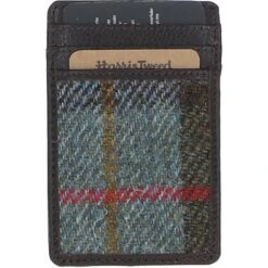 Leather & Harris Tweed Card Holder Brown/Mcload: TW-15-01-BM