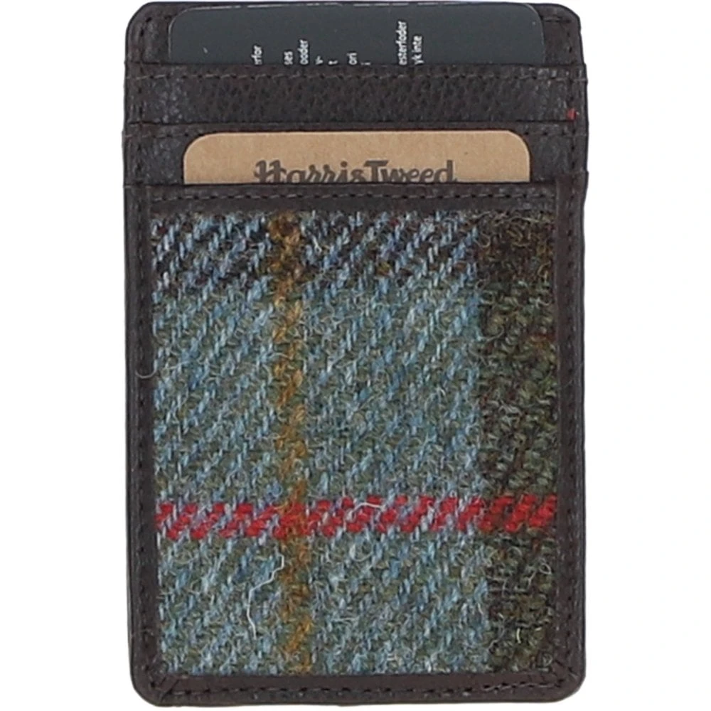Leather & Harris Tweed Card Holder Brown/Mcload: TW-15-01-BM