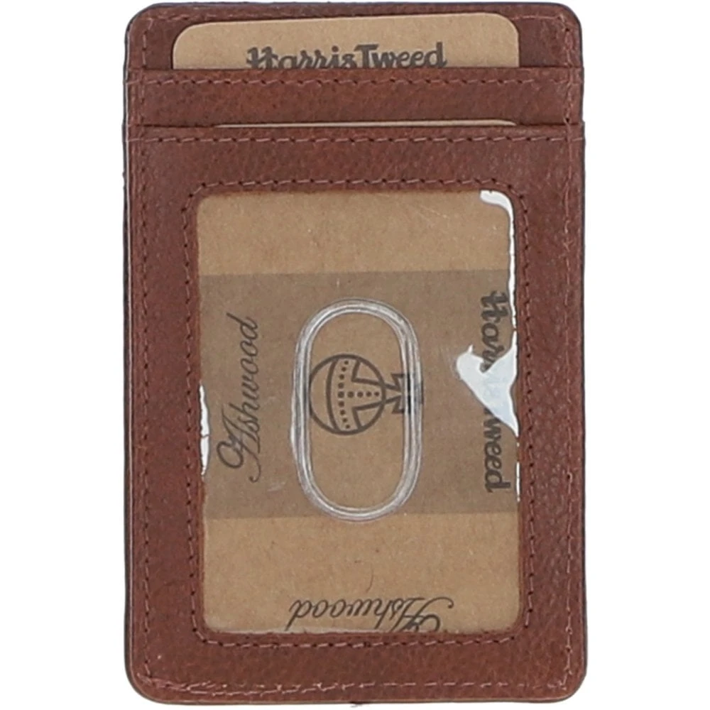 Leather & Harris Tweed Card Holder Tan/Green/Red: TW-15-08-TR - Image 2