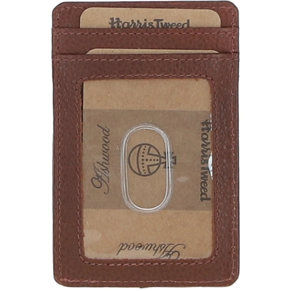 Leather & Harris Tweed Card Holder Tan/LT Blue: TW-15-05-TB - Image 2