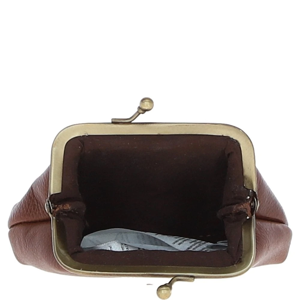 Leather & Harris Tweed Classic Kiss-lock Purse Tan/Navy: TW-13-011-TN - Image 2