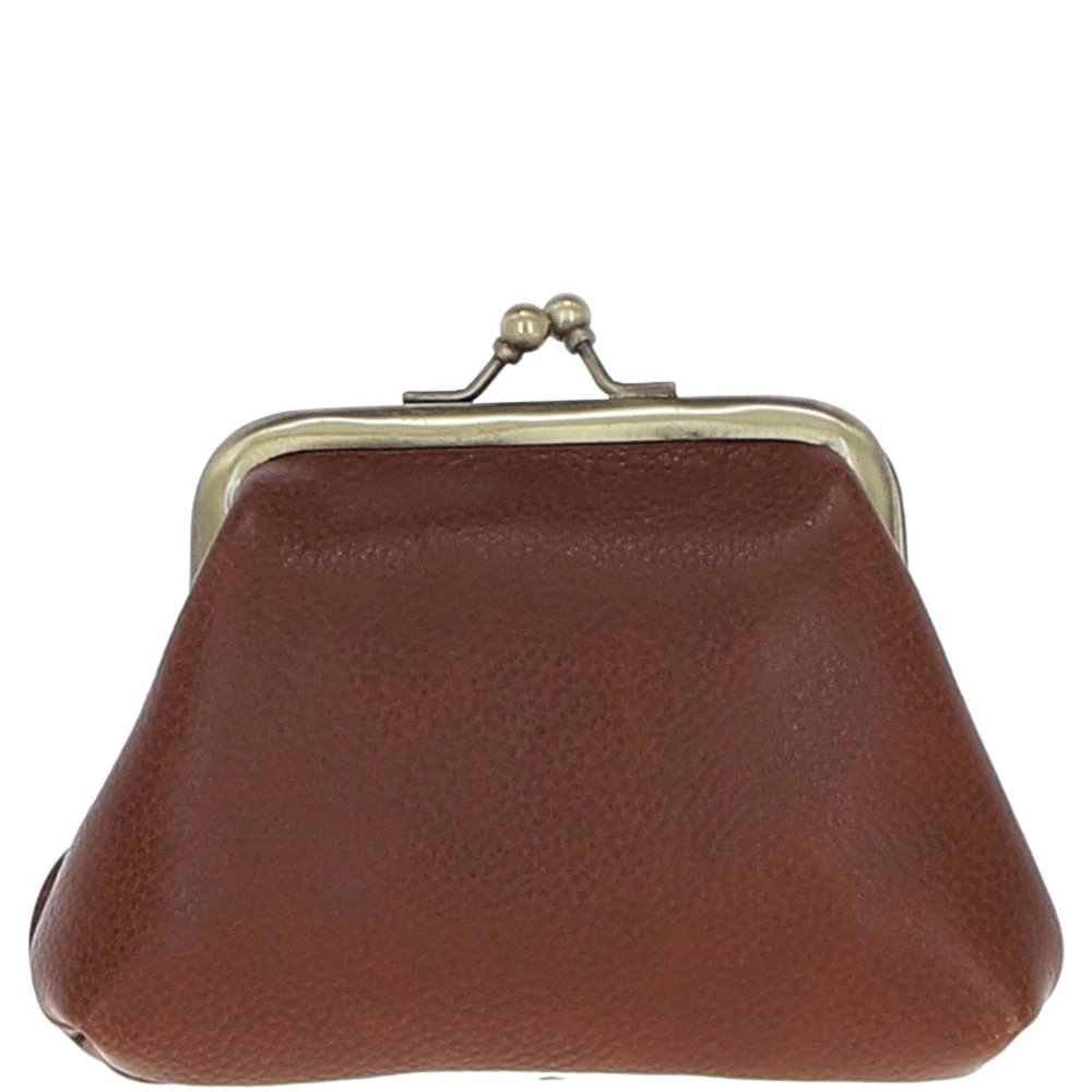 Leather & Harris Tweed Classic Kiss-lock Purse Tan/Navy: TW-13-011-TN - Image 3