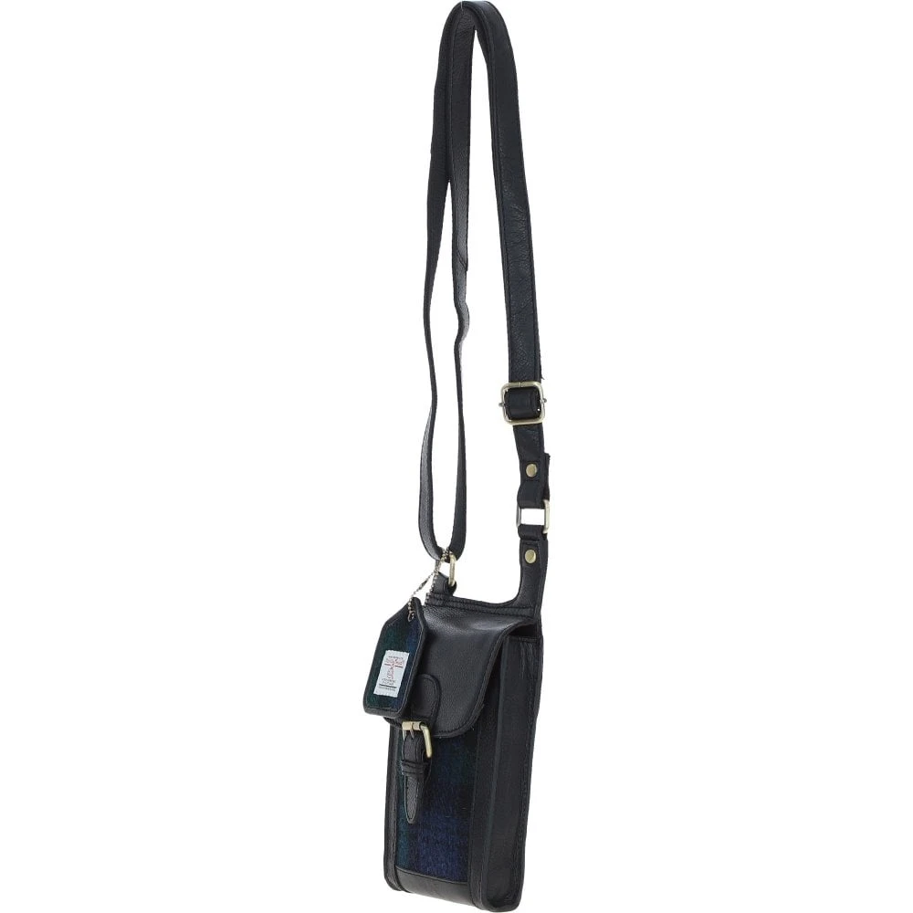 Leather & Harris Tweed Elegance Crossbody Bag Black/Watch: TW-20-03-BW - Image 2