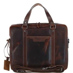 Leather Laptop Work Bag – Brown: FE-05