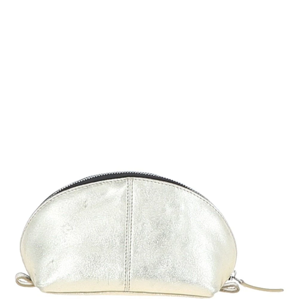 Leather Make-Up Bag Gold : PHILIPPA - Image 3