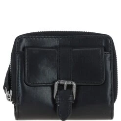 Leather Multi Compartment Purse With Gift Box Black: P-60