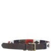 Leather Multicolored Handmade Belt Navy: POF-20