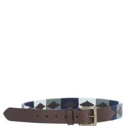 Leather Multicolored Handmade Belt White: POF-45