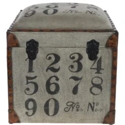 Leather Numeric Storage Trunk Grey: KI-036