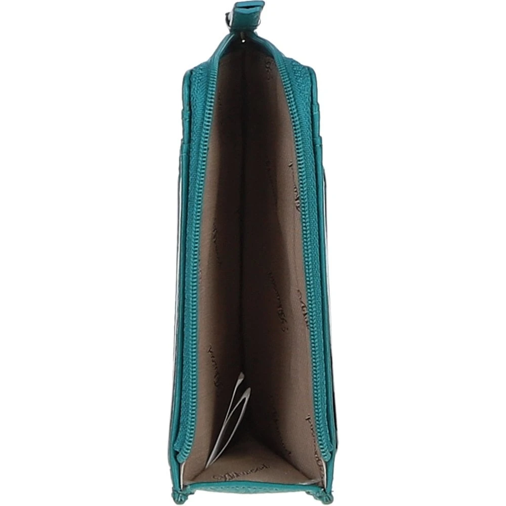 Leather RFID Protected Purse With Zip Pocket Deep Lake: 31800 - Image 4