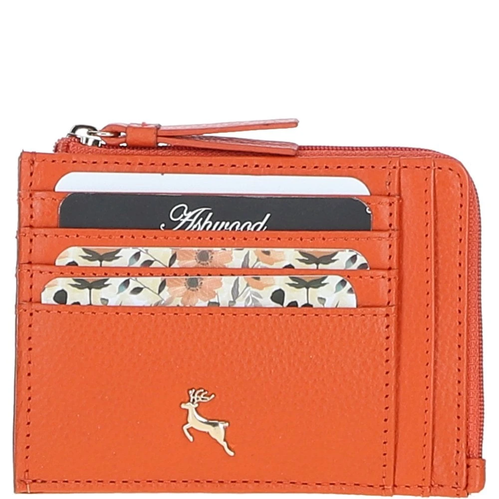 Leather RFID Protected Purse With Zip Pocket Mandarin: 31800