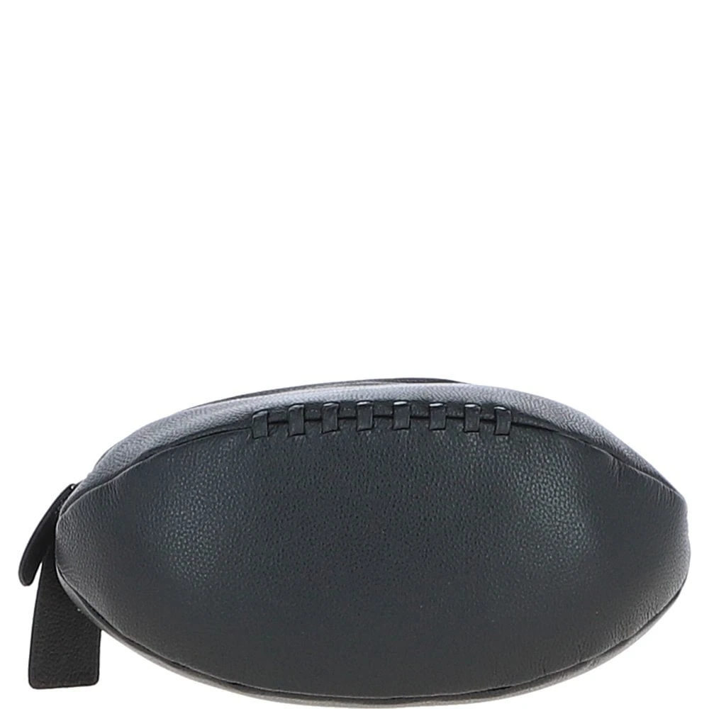 Leather Rugby Ball Washbag Black: Q-40