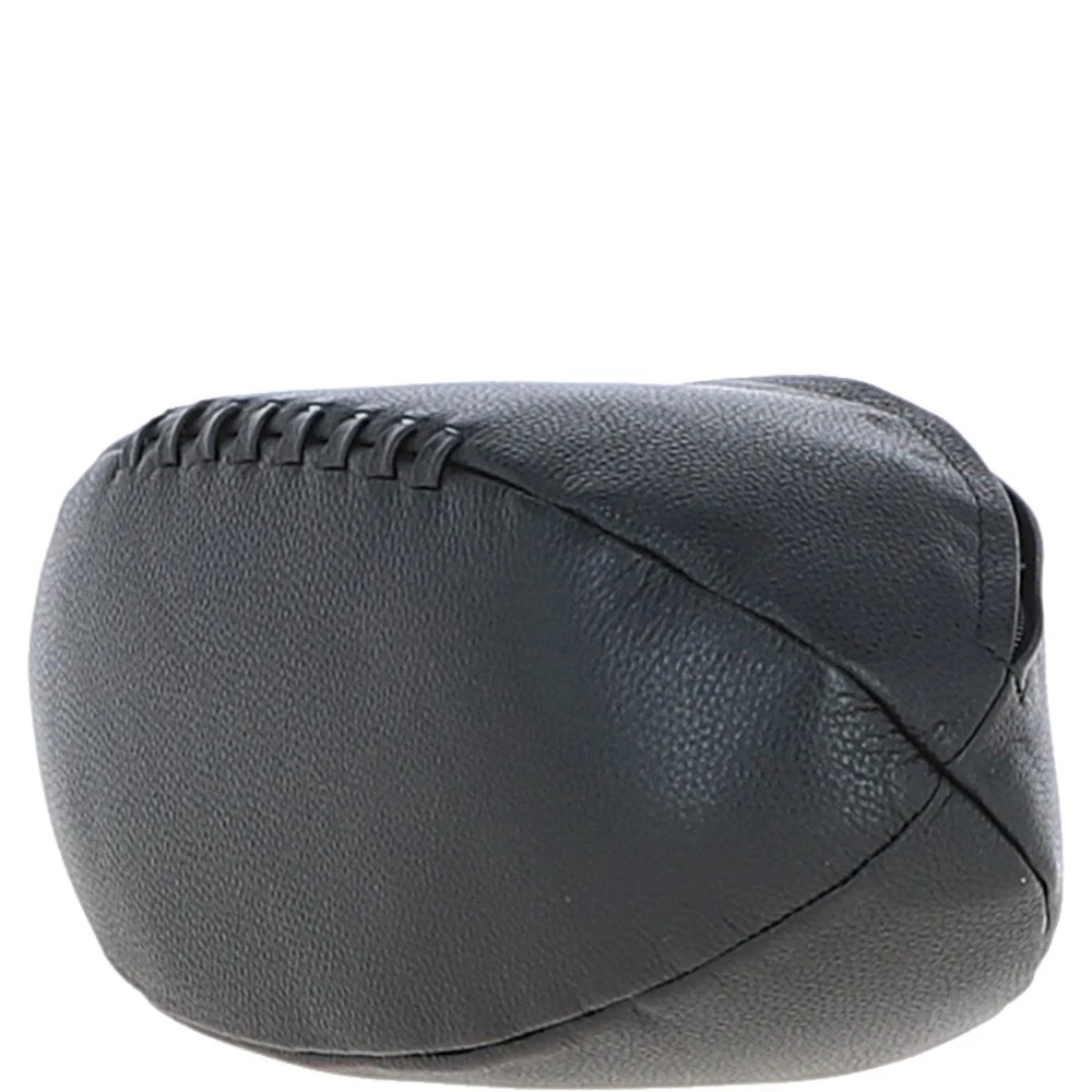 Leather Rugby Ball Washbag Black: Q-40 - Image 2