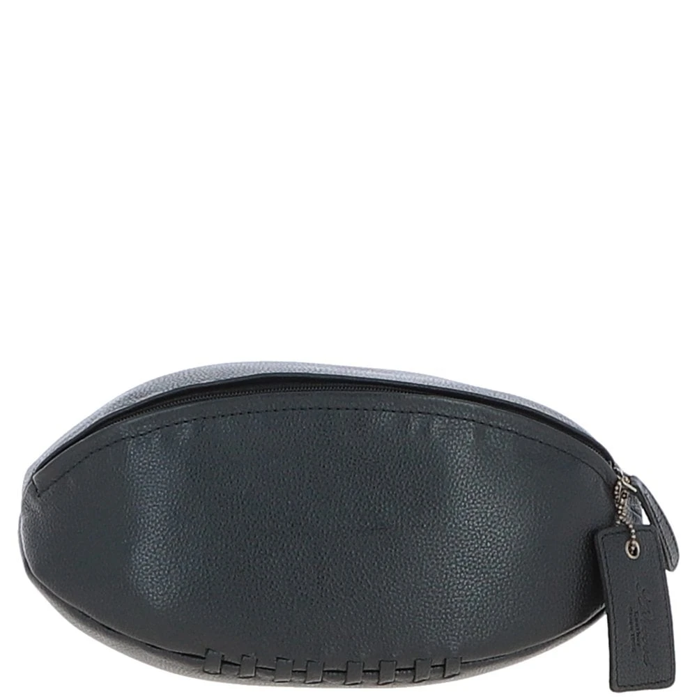 Leather Rugby Ball Washbag Black: Q-40 - Image 3