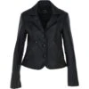 Leather Short Blazer Jacket Black : Awl 1676
