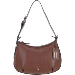 Leather Shoulder Bag 2 Tone Tan: 64732