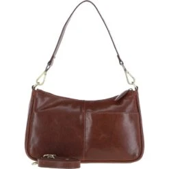 Leather Shoulder Bag Chestnut: T-84