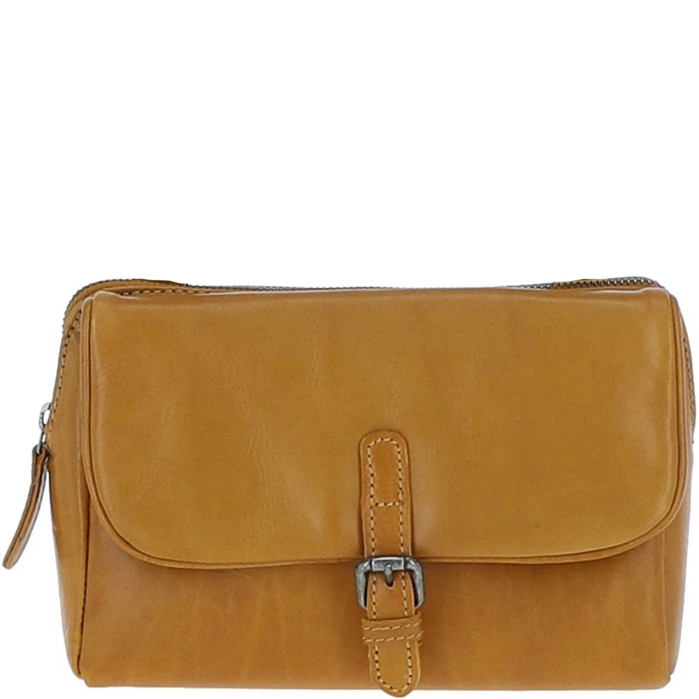 Leather Shoulder X Crossbody Bag Mustard: P-65 - Image 2