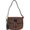 Leather Small Saddle Bag Oily Brown: Joules