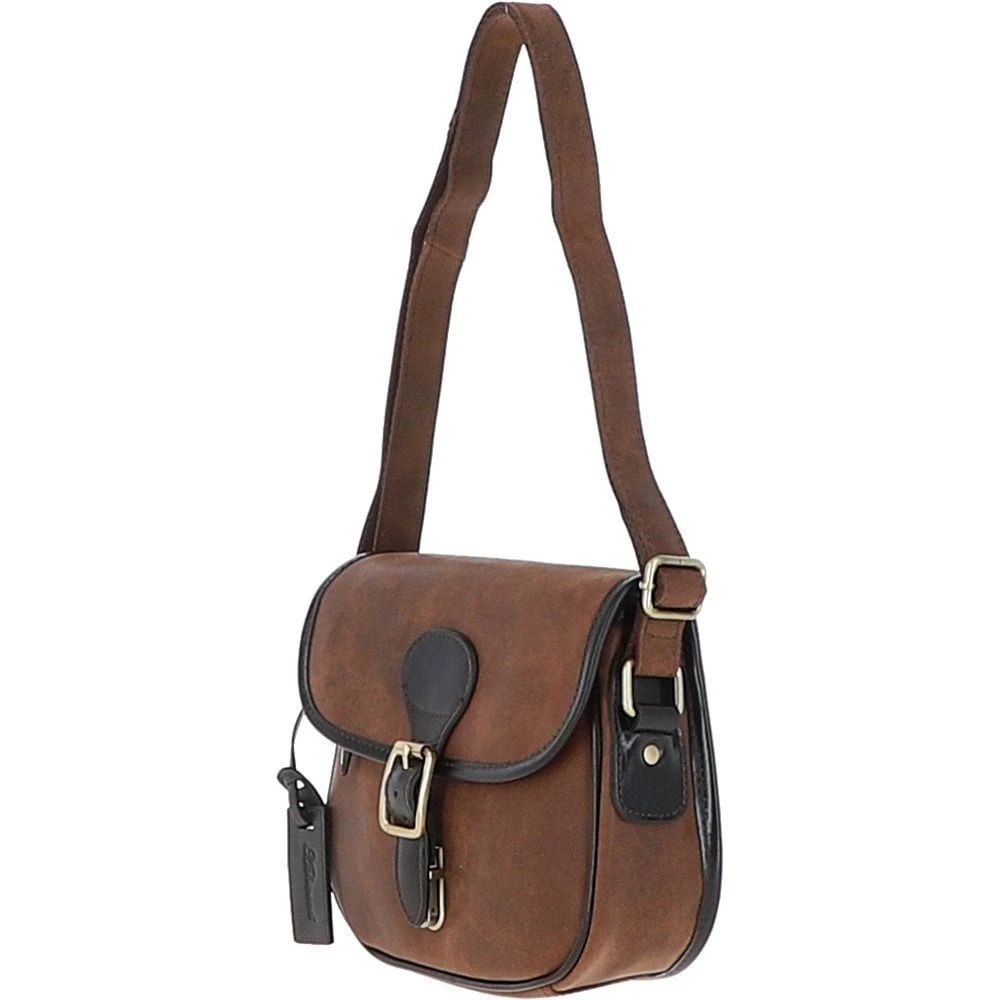 Leather Small Saddle Bag Oily Brown: Joules - Image 2