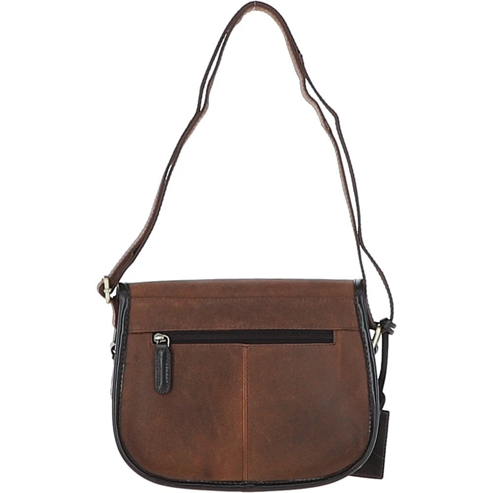 Leather Small Saddle Bag Oily Brown: Joules - Image 3